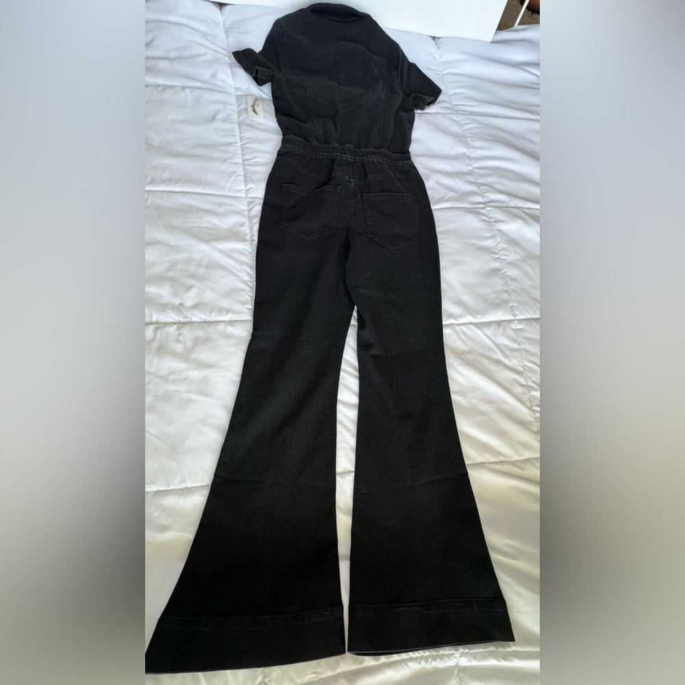 Jessica Simpson Black Denim Jeans Jumpsuit. - Picture 3 of 12